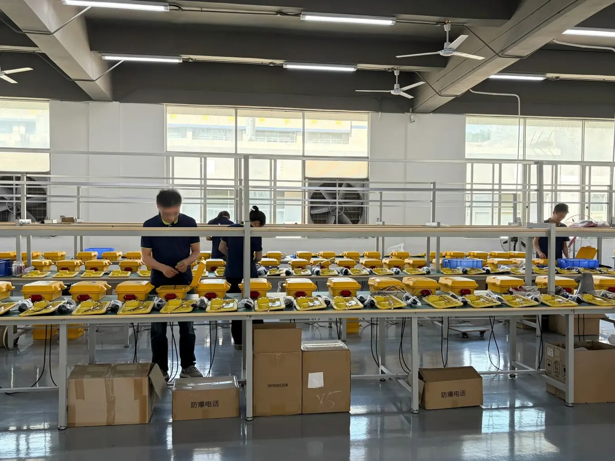 Safecom factory production line for industrial telephones