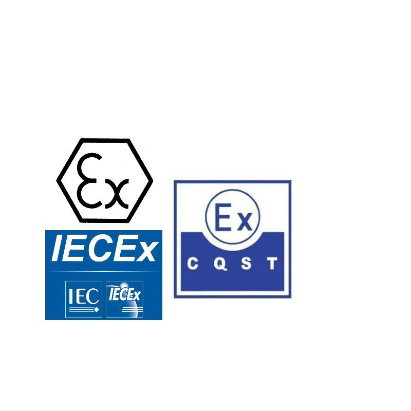 ATEX and IECEx certification marks for explosion-proof equipment