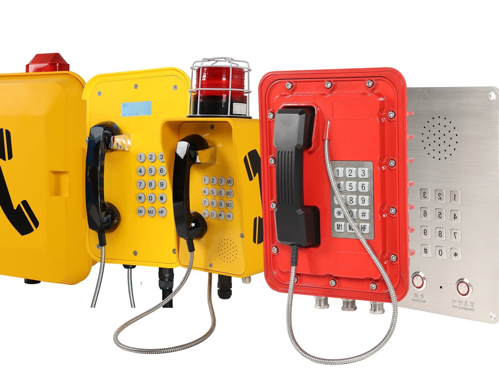 Range of industrial telephones in different enclosure materials