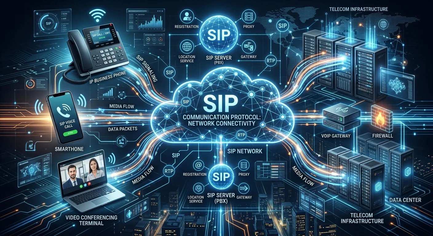 SIP signalling connecting industrial communication devices